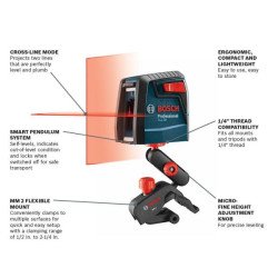 Nivel laser de linea Cruzada Bosch GLL-30 10 metros