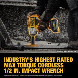 Llave de impacto Alto torque 1/2" Dewalt XR 20V DCF961b 2500Nm + Bolso de Transporte