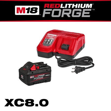 Kit Bateria Milwaukee M18 FORGE 8Ah + Cargador Rápido 48-59-1881
