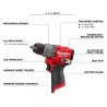 Taladro percutor inalámbrico Milwaukee M12 Fuel 3ra gen 3404-20 - Solo herramienta